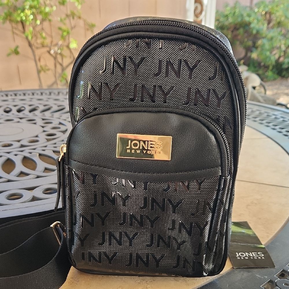 Jones New York Black and Gold Crossbody Bag